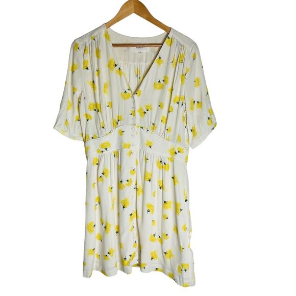 ba&sh Floral Mini Dress in Yellow and Cream - Picture 2 of 11